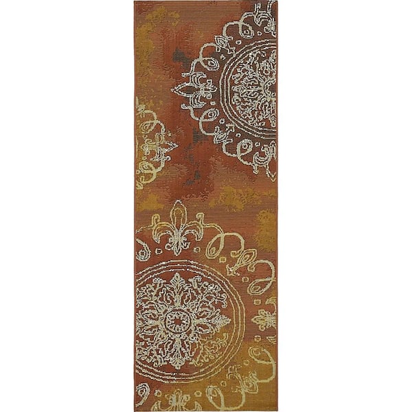 Outdoor Trio Rust Red 2' 0 x 6' 0 Runner Rug