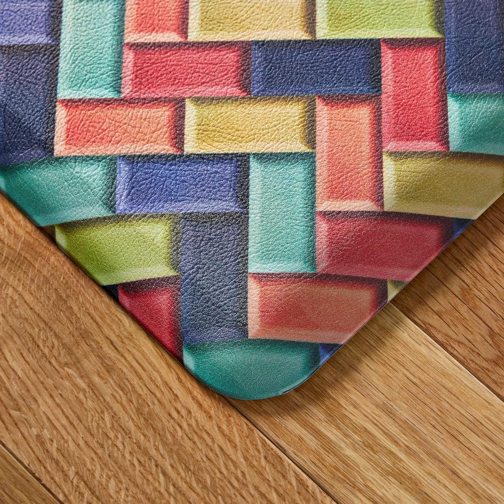 Fiesta Multicolor Herringbone Anti-Fatigue Kitchen Mat, 20"x55"