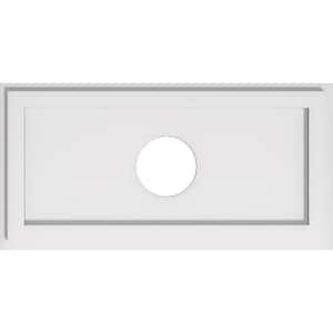 22 in. x 11 in. x 1 in. Rectangle Architectural Grade PVC Contemporary Ceiling Medallion