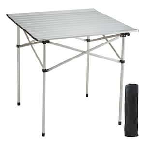 Folding Camping Table 28 x 28 in. Outdoor Portable Side Tables Aluminum Ultra Compact Work Table