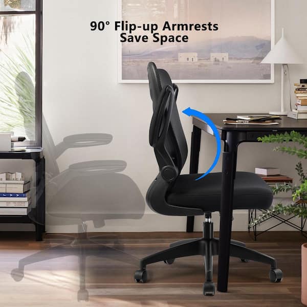 Lucklife Black PU Leather Office Chair with Footrest Big and Tall Executive  Chair Ergonomic High Back Desk Chair HD-CH8252-BLACK - The Home Depot
