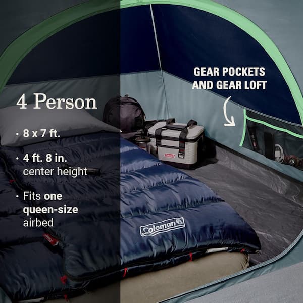 Coleman Skydome 4-Person Camping Tent with LED Lighting