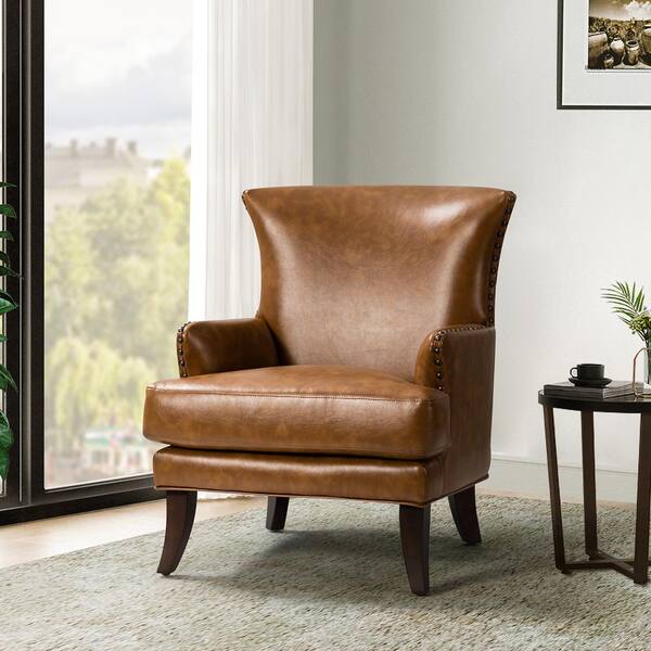 camel wingback chair