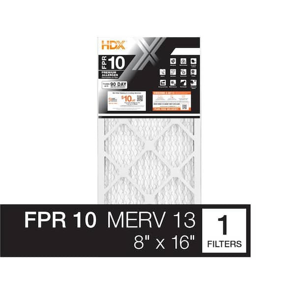 HDX 8 in. x 16 in. x 1 in. Premium Pleated Air Filter FPR-10, MERV-13