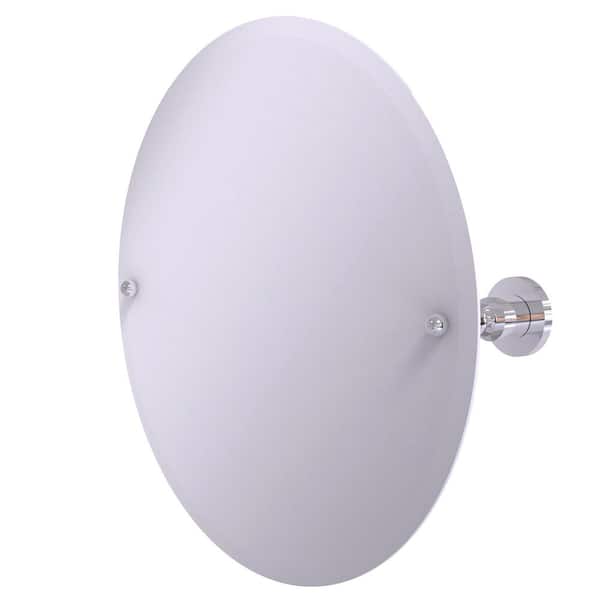 Allied Brass 22 in. x 22 in. Astor Place Frameless Round Tilt Mirror with Beveled Edge in Polished Chrome