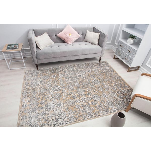 Milford Chantilly Cream Beige Area Rug - 2 X 8