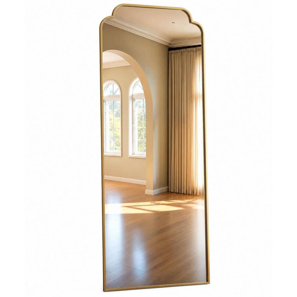 21 in. W x 56 in. H Arched Gold Aluminum Framed Full-Length Floor Mirror for Bedroom, Entryway, Living Room price history on PriceWatchPro
