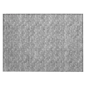 Chantille ACN514 Gray 1 ft. 8 in. x 2 ft. 6 in. Machine Washable Indoor/Outdoor Geometric Area Rug