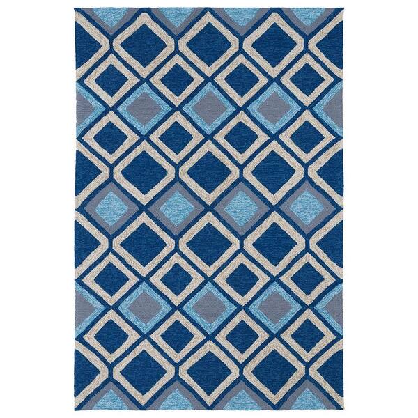 Kaleen Home and Porch Blue 7 ft. 6 in. x 9 ft. Indoor/Outdoor Area Rug