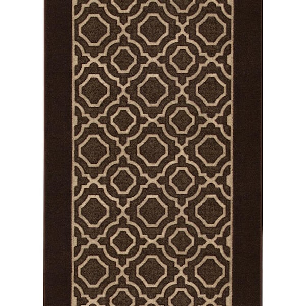 Unbranded Larkin Brown 26 in. x Your Choice Length Stair Runner