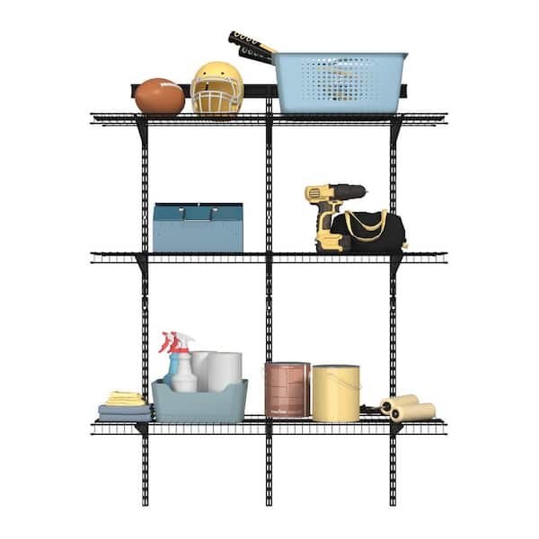 ClosetMaid MaxLoad 48 in. W x 16.93 in. D Black 3-Shelf Steel