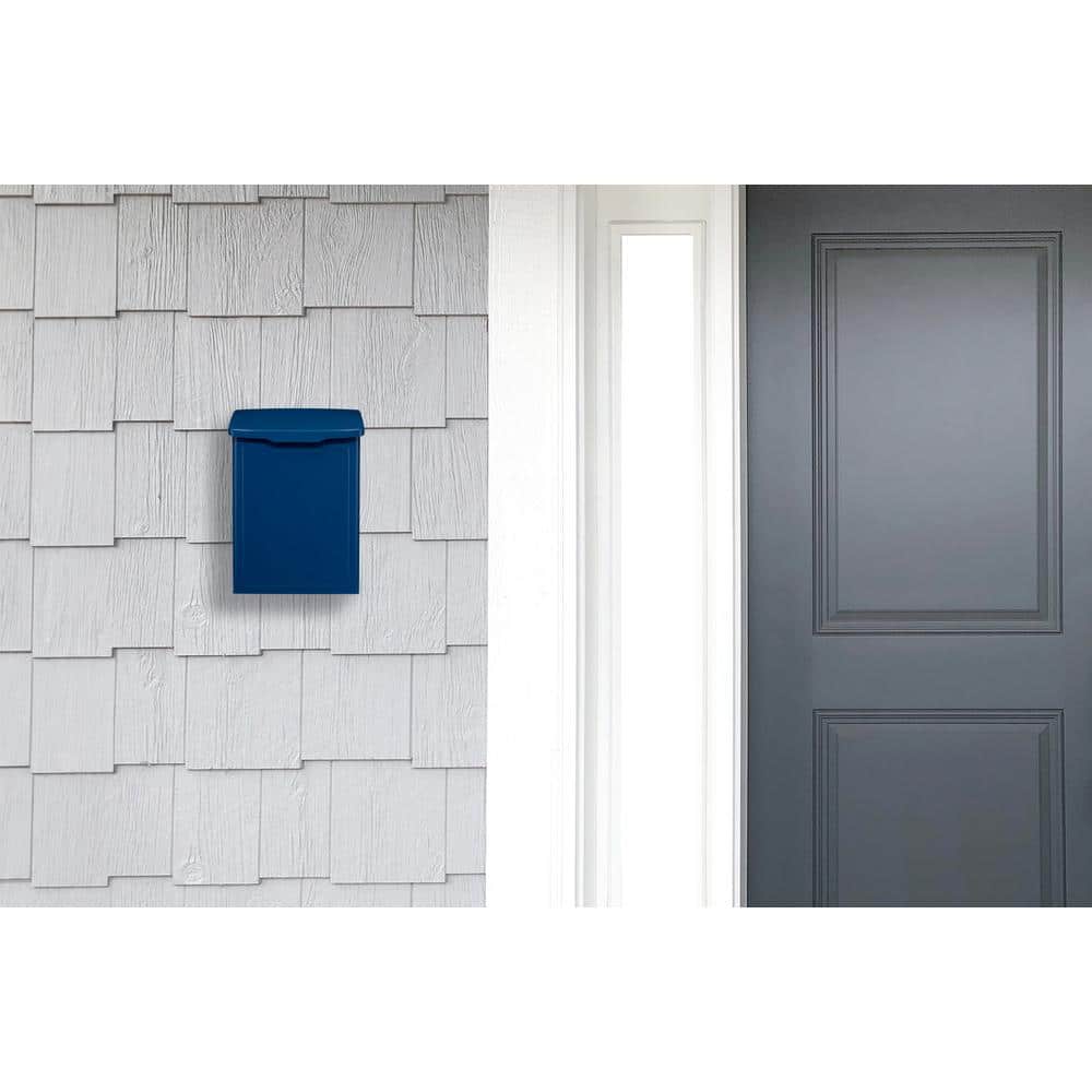 Marina Blue Steel Wall Mounted Mailbox
