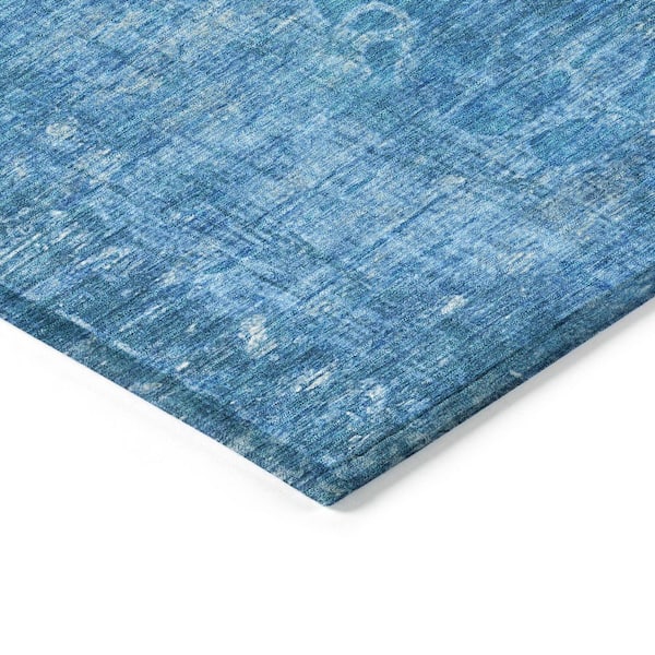 Chantille Machine Washable Indoor/Outdoor Abstract ACN2224 Denim 8 ft. x 10 ft. Area Rug