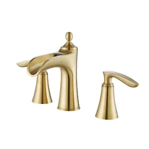 Ukiah 8 in. Widespread 2-Handle Bathroom Faucet in Brushed Gold