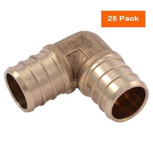 3/4 in. PEX Barb Brass 90-Degree Elbow Fitting (25-Pack)