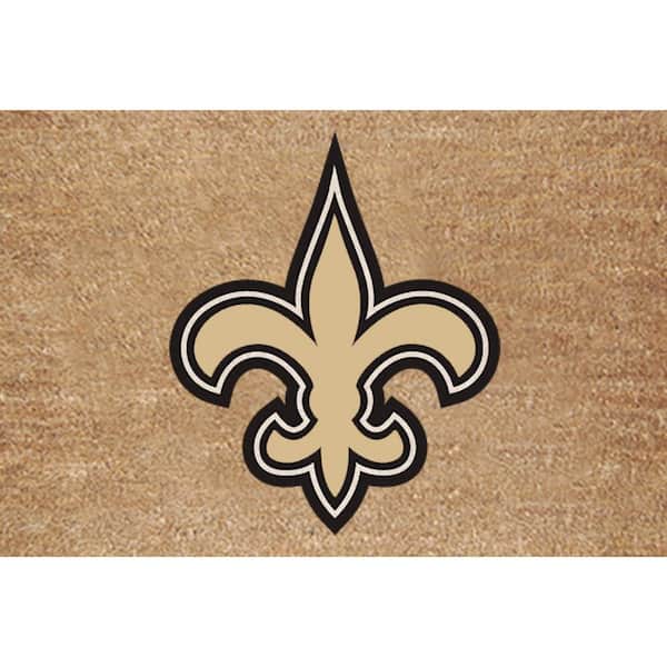 The Memory Company New Orleans Saints 19.5 in. x 29.5 in. Coir Fiber Colored Logo Door Mat