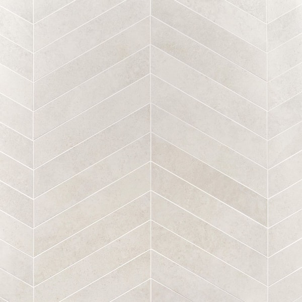 Ivy Hill Tile Iris Chevron Perla 3.93 in. x 20.86 in. Matte Porcelain Floor and Wall Tile (6.71 sq. ft./Case)