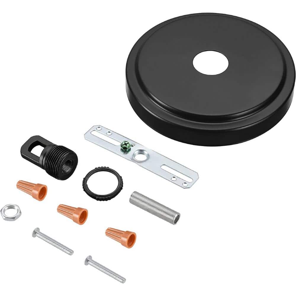 5-1/8 in. Dia w/Collar Loop & 1 in. Center Hole, Matte Black Transitional C