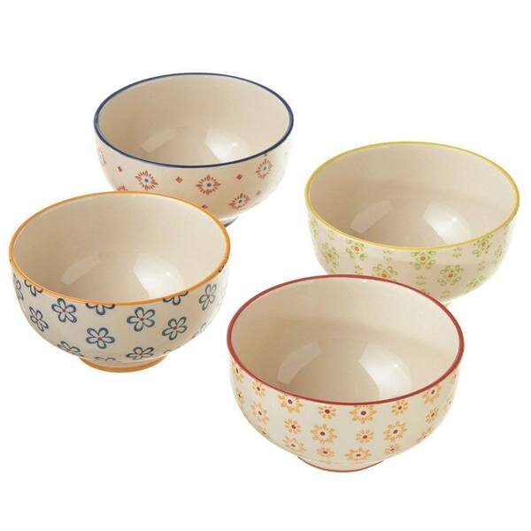 Filament Design Sundry Hand Painted 4-Piece Stoneware Multi Colored Bowls (Set of 4)-DISCONTINUED