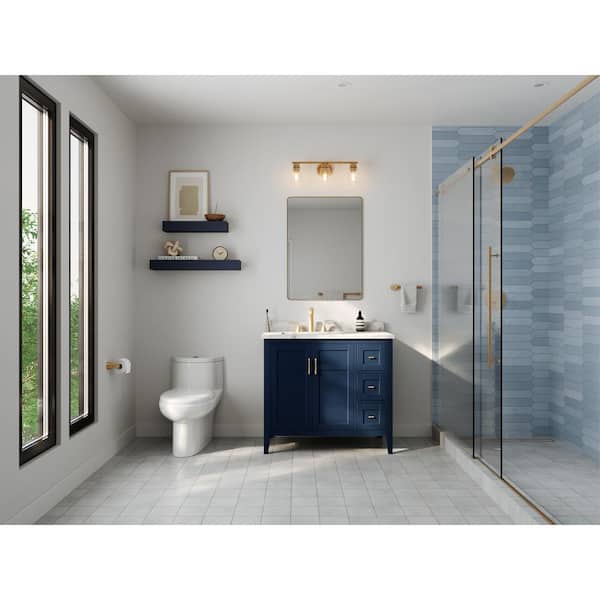 KOHLER Cursiva Wall-Mount Single Post Toilet Paper Holder in Vibrant Brushed Modern Brass