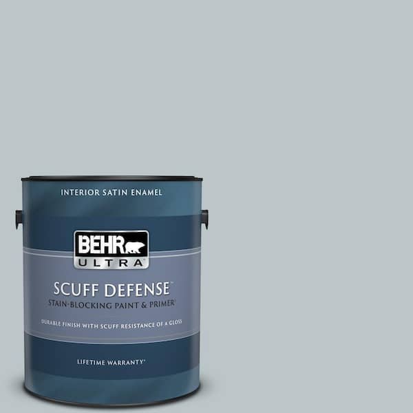 BEHR ULTRA 1 gal. #N490-2 Icicles Extra Durable Satin Enamel Interior Paint & Primer