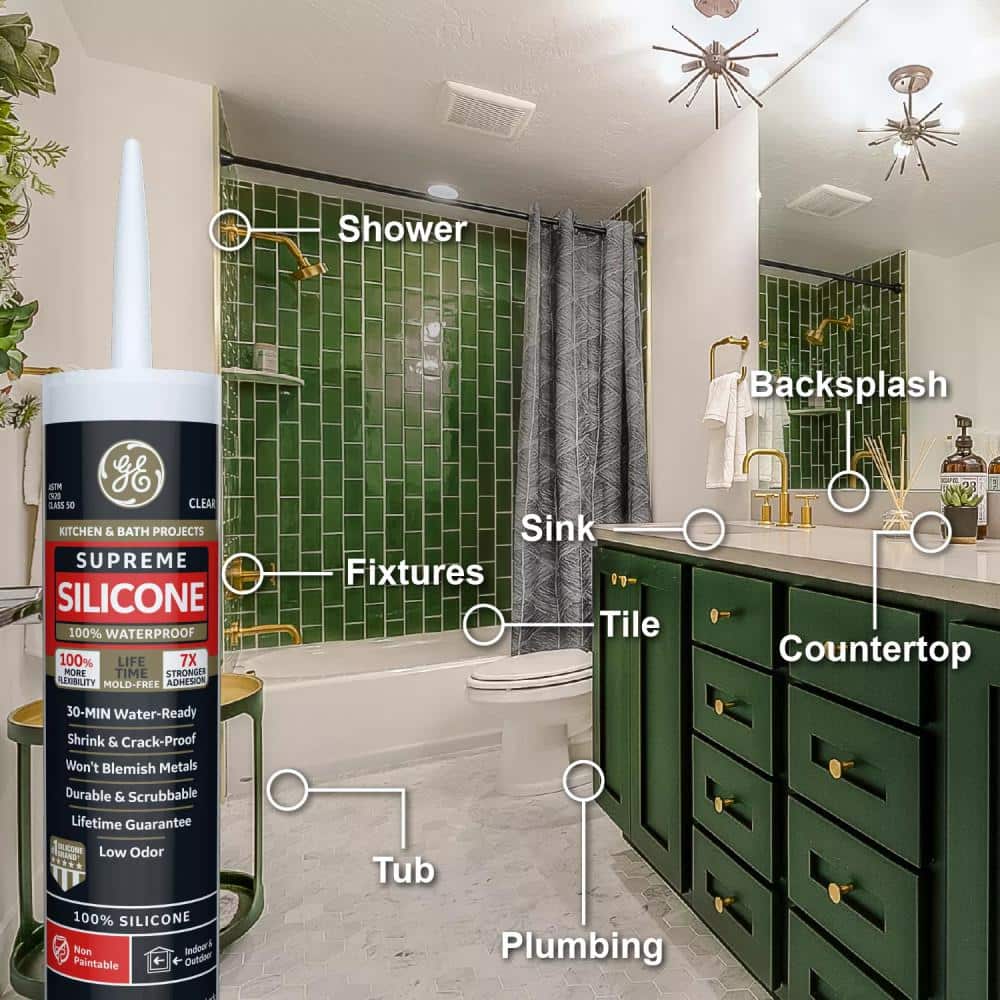 Supreme Silicone 10.1-oz White Kitchen and Bath Sealant Caulk