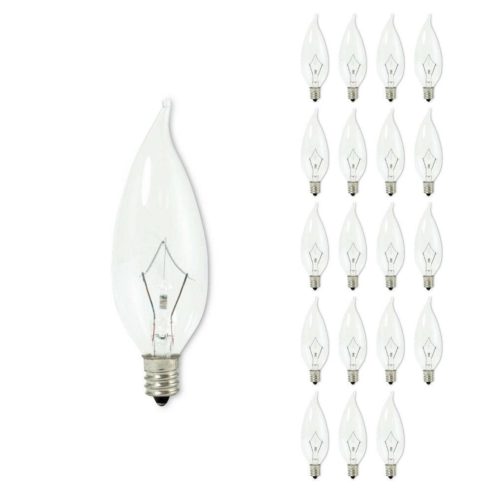 Bulbrite 25-Watt Warm White Light CA10 (E!2) Candelabra Screw Base ...