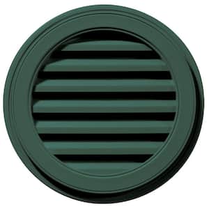22 in. x 22 in. Round Green Plastic Built-in Screen Gable Louver Vent