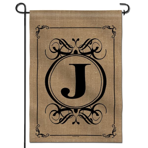 ANLEY 18 in. x 12.5 in. Classic Monogram Letter J Garden Flag, Double Sided Family Last Name Initial Yard Flags