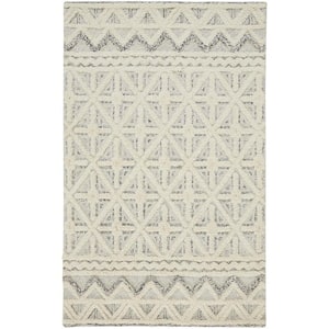 Ivory and Black 2 ft. x 3 ft. Geometric Area Rug