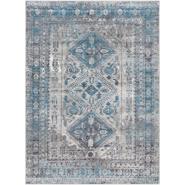 Livabliss Havana Grey/Teal 6 ft. 7 in. x 9 ft. Area Rug