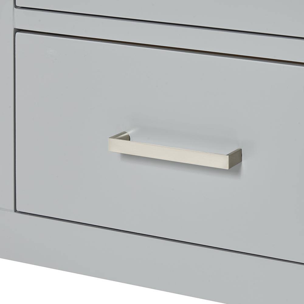 54" Gray Solid Hardwood Wall-Mounted Single Vanity Base