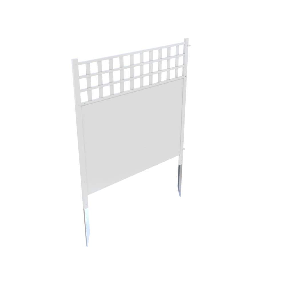 Keswick White Vinyl Lattice-Top Privacy Fence Panels, 3.5-ft