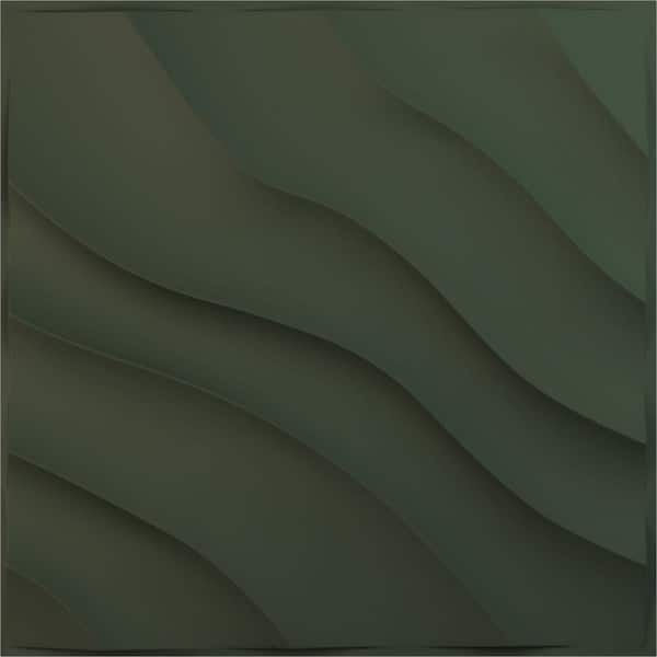 Ekena Millwork 19-5/8-in W x 19-5/8-in H Modern Wave EnduraWall Decorative 3D Wall Panel Satin Hunt Club Green