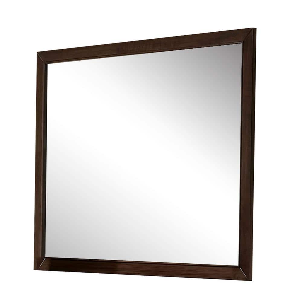 Espresso Wooden Full-Length Transitional Bedroom Mirror 45" X 35"
