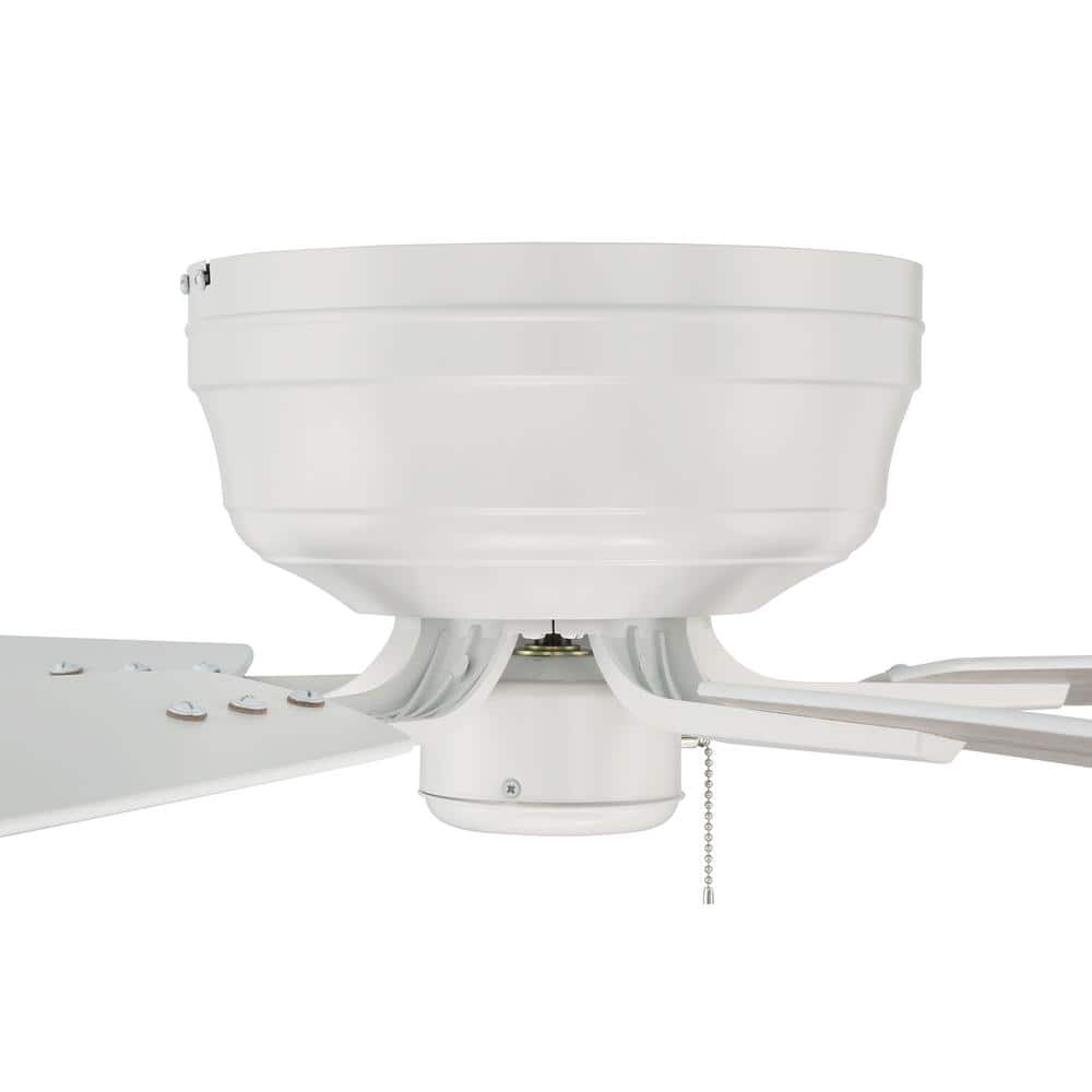 White 52" Low Profile Ceiling Fan with Reversible Blades
