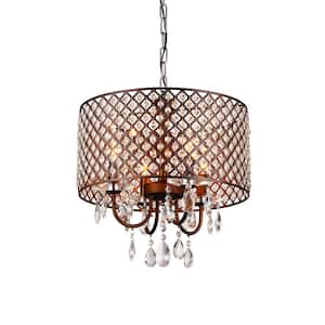 Alexia 4-Light Antique Bronze Chandelier with Shade