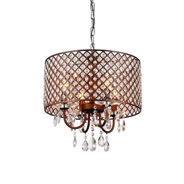 Warehouse of Tiffany Alexia 4-Light Antique Bronze Chandelier with Shade