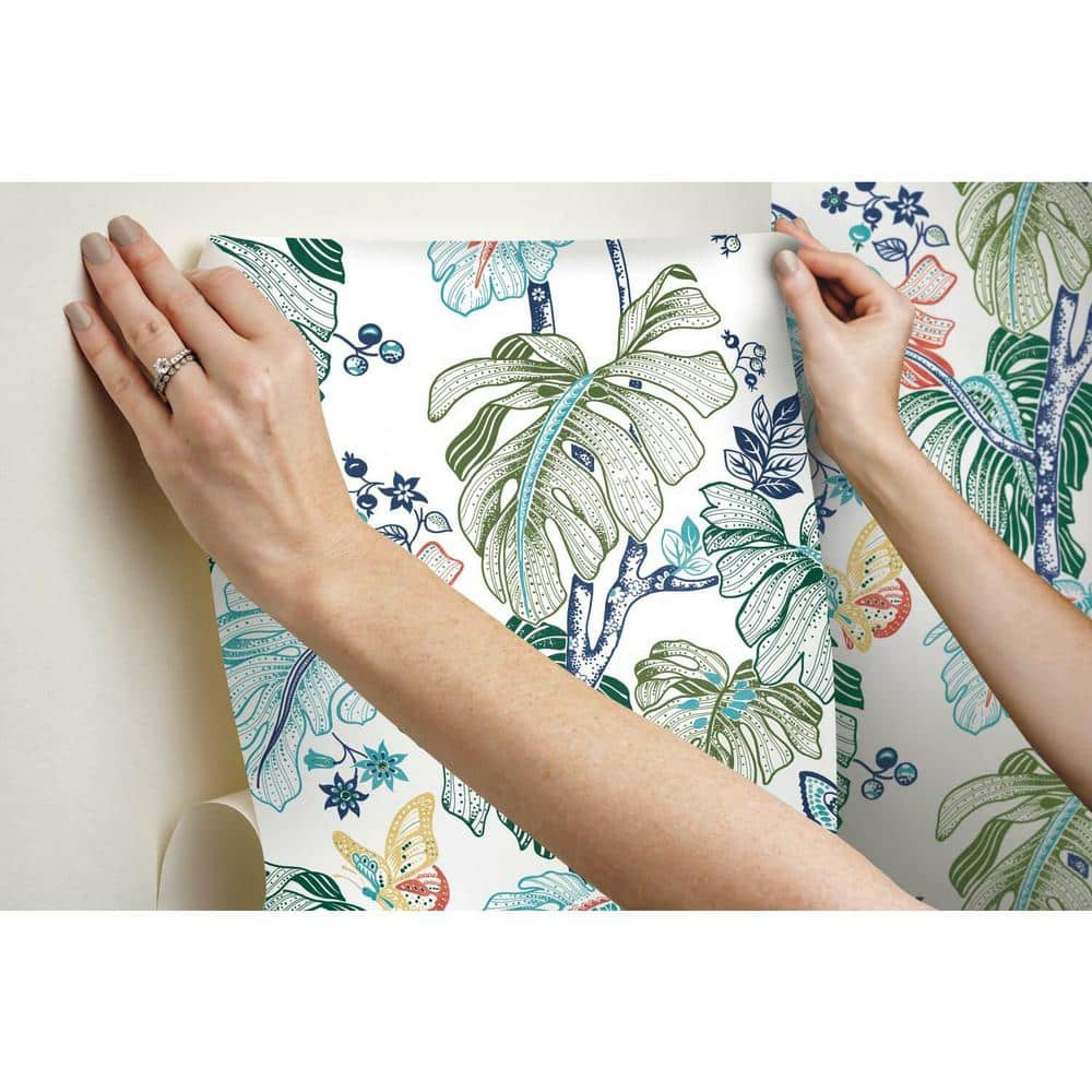 Boho Palm Tropical Multicolor Peel and Stick Wallpaper