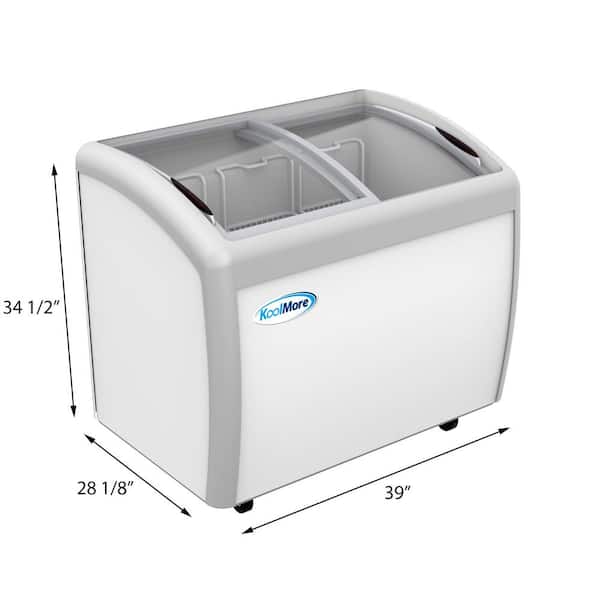 9 cu. Ft. Manual Defrost Commercial Glass Top Display Chest Freezer