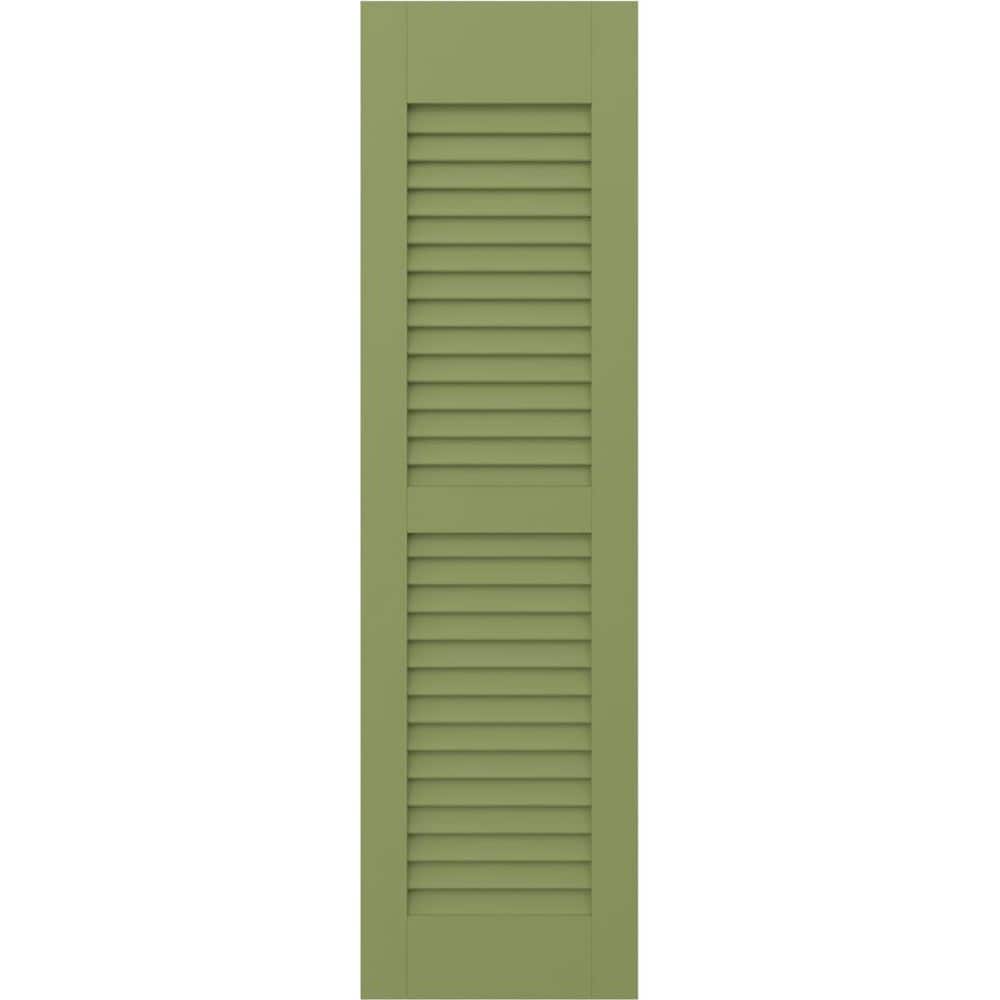 Americraft 15 in. W x 76 in. H 2-Equal Louver Exterior Real Wood Shutters Pair in Moss Green price history on PriceWatchPro