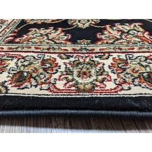 Noble Black 3 ft. x 5 ft. Traditional Floral Oriental Area Rug