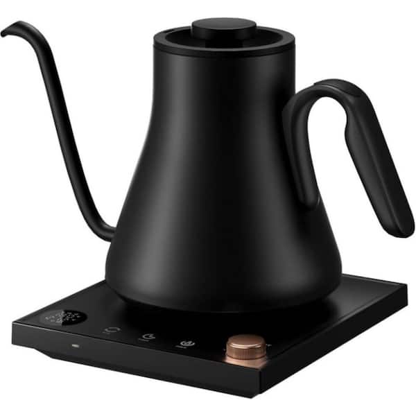 4-Cups Electric Kettle Gooseneck Stainless Steel Gooseneck with ±1℉ Temperature Control in Black
