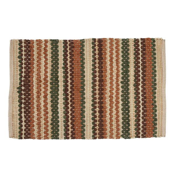 Park Designs Brown and Green Woodbourne Chindi 2 ft. x 3 ft. Area Rug