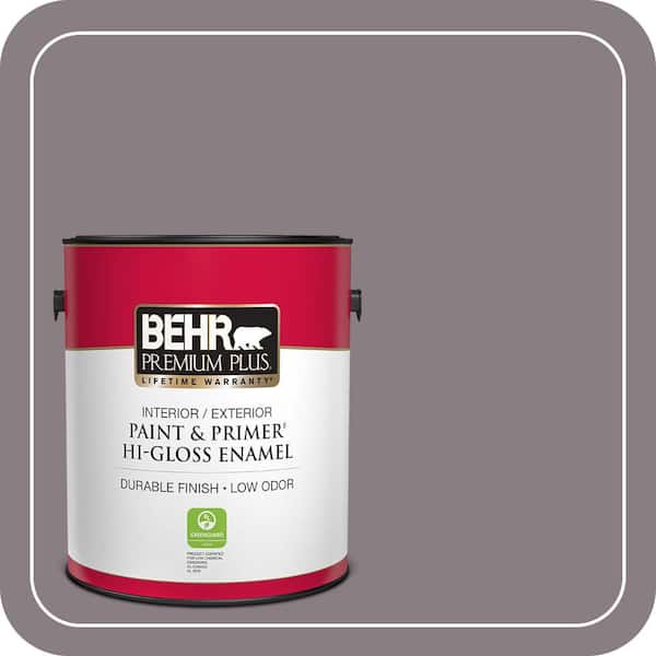 BEHR PREMIUM PLUS 1 gal. #N570-4 Classy Plum Hi-Gloss Enamel Interior/Exterior Paint & Primer