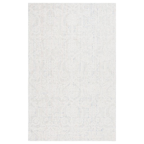 SAFAVIEH Ebony Blue/Ivory 5 ft. x 8 ft. Botanical Area Rug