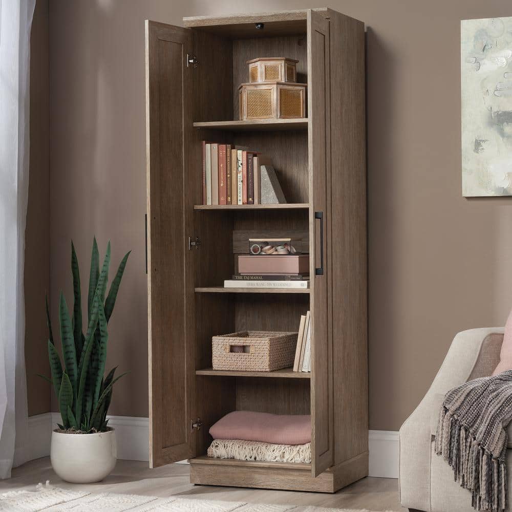 SAUDER HomePlus Brushed Oak Finish 71 in. Storage Cabinet with