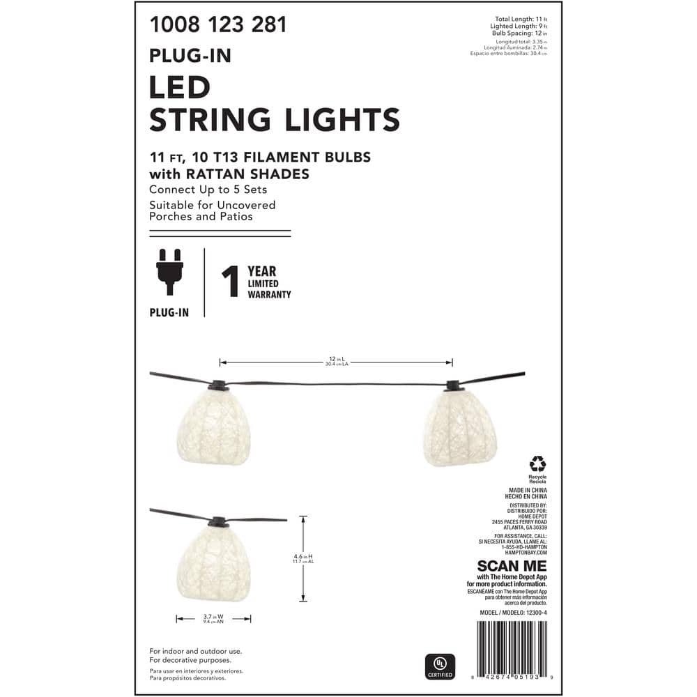 White Warm White LED Outdoor Mini Bulb String Light