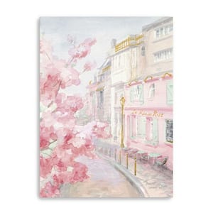 Victoria Pink Paris by Danhui Nai 1-Piece Giclee Unframed Architecture Art Print 32 in. x 24 in.