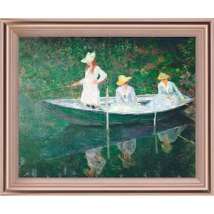 "The Boat At Giverny" By Claude Monet Framed Print People Wall Art 28 in. x 34 in.